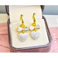 ราคา ต่างหูทองไมครอน ต่างหูทองชุบ เศษทองคำแท้ สร้อยหุ้มทอง ชุบทอง 24K ไม่ลอก ไม่ดำ (21162252212)