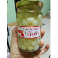 ราคา ส่งฟรี กดคูปองก่อนนะคะ กระเทียมโทนดองน้ำผึ้ง คัดกระเทียมคุณภาพ บรรจุด้วยขวดแก้ว น้ำหนักสุทธิ 210 กรัม กระเทียมกลิ่นไม่ฉุน ทานง่าย ยี่ห้อนี้อร่อยมากนะคะ กินง่าย อร่อยจริงๆ คัดเกรดกระเทียม ราคาขวดหละ 9 