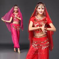 ราคา Taobao Collection ชุดการแสดงเต้นรำอินเดียชุดเต้นระบำหน้าท้องสไตล์อินเดีย (14440391097)