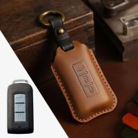 ราคา ซองหนังแท้ ใส่กุญแจรีโมทรถยนต์ รุ่นหนังกลับ Mitsubishi MirageAttrageTritonPajeroExpander Smart Key 23 ปุ่ม (16829371919)