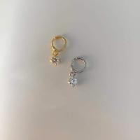 ราคา A piece ต่างหูเงินแท้ all silver 925 cubic one touch earrings (5111846113)