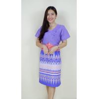 ราคา เดรส อก40 เดรสผ้าฝ้ายพื้นเมือง ชุดเดรสผ้าไทยพิมพ์ลาย มีเก็บเงินปลายทาง (20976185592)