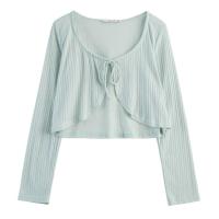 ราคา Paixiang เสื้อคาร์ดิแกนสีขาวสำหรับผู้หญิงเสื้อคลุมแบบบางสำหรับฤดูร้อนเสื้อคลุมไหล่เสื้อคลุมตัวเล็กเดรสสายเดี่ยวเสื้อกันแดดผ้าโปร่งใส่ด้านนอก (21282359652)