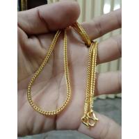 ราคา 004สร้อยคอหนัก1บาทลายสี่เสาตันกระดูกงู ฟรีแถมตะขอ งานทองหุ้มงานคุณภาพสีเหมือนของจริง (14532181007)