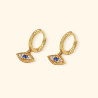 ราคา Shependence ต่างหูห่วงดวงตา Evil Eye Huggie Hoop Earrings (21600203832)
