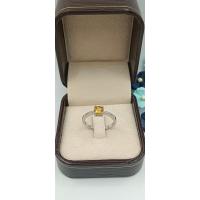 ราคา แหวนซิทริน แหวนพลอยแท้ เงินแท้ 925 เคลือบทองคำขาว (17442045320)