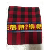 ราคา ผ้าขาวม้าทอมือ ตาสก๊อต ปักลายช้าง (21348814184)