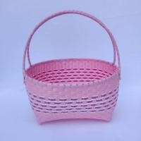 ราคา กระเช้าสานเส้นพลาสติก ตะกร้าสานเส้นพลาสติก ตระกร้าสานเส้นพลาสติก ทรงวงรี ที่จับโครงลวดขนาดใหญ่ และเล็ก (21659713507)