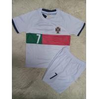 ราคา ชุดกีฬาฟุตบอลสำหรับเด็กแขนสั้น กางเกง ลายทีมชาติโปรตุเกส ชุดเยือนสีขาว สกรีนชื่อRonaldo เบอร์ 7 ใหม่ล่าสุด เสื้อคุณภาพดีเนื้อผ้าหนานุ่มไม่บางใส่สบาย คลายร้อนลดราพิเศษพร้อมส่ง (21198949093)