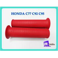ราคา ปลอกแฮนด์ ฮอนด้า สีแดง 1 คู่ HONDA C92 C95 C72 C77 HAND GRIP RUBBER RED 1 Pair (11649086903)