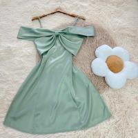 ราคา Dressbow ออกงานสายเดี่ยวโบว์ปาดไหล่ (20249753788)