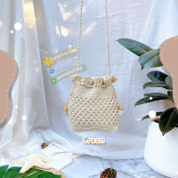 ราคา BBS Made in Thailand กระเป๋าถักแฮนด์เมด 100 Crochet Crossbody Bag minimal color tone ก้นแบน คุมโทนสไตล์มินิมอล (8447216801)