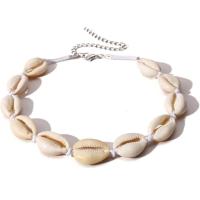 ราคา สร้อยคอหอยเบี้ยสร้อยเชือกถักน่ารักๆใส่ไปทะเล (21599316391)