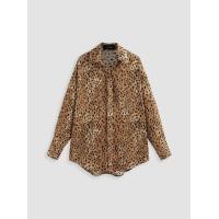 ราคา Cider Collar Leopard Print Button Long Sleeve Blouse (20795697069)