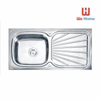 ราคา ซิงค์ล้างจาน 1 หลุม 1ที่พัก WHALE 100x50x18ซม SS201 WLS10050 B (21430712769)