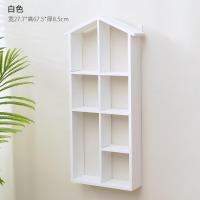 ราคา ชั้นวางของติดผนังกล่องเก็บของติดผนังแบบแขวนผนังชั้นแขวนตกแต่งผนังลายสก๊อตไม้แท้แบบไม่เจาะรูสไตล์วินเทจสำหรับวางบนโต๊ะ (20034457908)