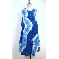 ราคา ชุดเดรสมัดย้อม ผ้ามัดย้อมทูโทน แขนกุด รอบอกเสื้อ 40 นิ้ว ย้อมสีคราม เดรสทรงยาว เน้นขายราคาถูก ใส่สบาย (20608378597)