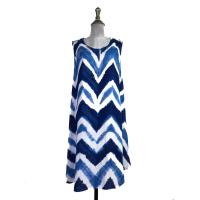 ราคา ชุดเดรสมัดย้อม ผ้ามัดย้อมทูโทน แขนกุด รอบอกเสื้อ 40 นิ้ว ย้อมสีคราม เดรสทรงยาว เน้นขายราคาถูก ใส่สบาย (21675088154)