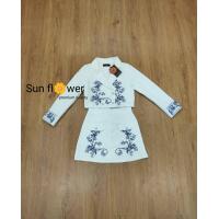 ราคา ป้าย Sun flower เซท 2 ชิ้นเสื้อคลุมครอปคอปกทรงสูท มาพร้อมกระโปรงซับกางเกง งานปักลายสวยๆทั้งชุด ผ้าเนื้อดีใส่สบาย (21403408645)