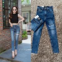 ราคา กางเกงยีนส์ผ้ายืดสียีนส์ขาเดฟแต่งขาดขาข้างเดียว ผ้ายืด 1 2นิ้ว ความยาว 37 นิ้วโดยประมาณ S M L XL 34 36 38 40 สนใจสั่งได้เลยนะคะ (7701281856)