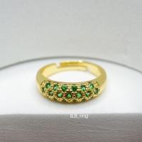 ราคา แหวนพลอยหลากสี แหวนฟรีไซต์ทองชุบสีเปล่งสวย (20693547797)