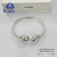 ราคา เงินแท้ 925 กำไลเงินแท้ กำไลเงินหัวบัว แบบตัน หนา 4 5 มิล SBA3 หนา 5 8 มิล SBA4 (21443939129)
