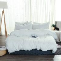 ราคา Missdeer Soft Washed Cotton Fitted Bedding Set white Bedlinen bed sheet pillowcase solid color Cadar Surang bantal (13918434507)