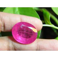 ราคา 17 cts พลอย ทับทิม พม่าเทียม รูปไข่ พลอยเจียรเหลี่ยม OVAL SHAPE 18X13 มม 1 เม็ด PINK BURMA RUBY COLOR (10332725170)