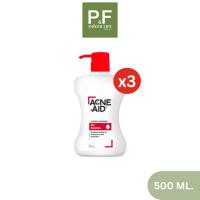 ราคา แพ็ค 3 ACNE AID LIQUID CLEANSER เคลนเซอร์ 500ml แอคเน่ เอด สำหรับผิวมัน (20807376357)