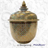 ราคา โถเบญจรงค์ 6 นิ้ว Traditional Benjarong Bowl 6 inches in diameter handpainted by JJ Benjarong (18541492041)