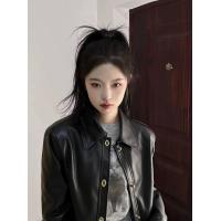ราคา เสื้อแจ็คเก็ตหนัง PU สไตล์ชาแนลแบบสั้นสีดำสำหรับผู้หญิงเสื้อแจ็คเก็ตหนังใส่ขี่มอเตอร์ไซค์แนวเท่ๆหวานๆแบบใหม่ฤดูใบไม้ผลิและฤดูใบไม้ร่วงปี2023 (21109325564)