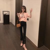 ราคา กางเกงยีนส์ขาม้าชิคๆกางเกงทรงกระดิ่งแหวกข้างมีดีไซน์นิยมในคนกลุ่มหนึ่งสำหรับผู้หญิงกางเกงยาวระดับข้อเท้าเอวสูงแบบแคบใส่แล้วดูผอมเพรียวสำหรับคนตัวเล็ก (21093792586)