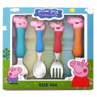 ราคา พรีออเดอร์ ช้อนส้อมสเตนเลส 304 ลายการ์ตูน Peppa Pig ของขวัญวันเกิด สําหรับเด็กผู้หญิง และผู้ชาย 4 ชิ้น (21572973319)