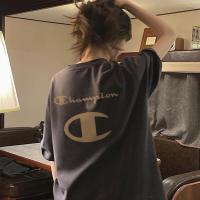 ราคา Tk version of Champio champion short sleeved T shirt womens summer trendy brand ins loose gray half sleeve fashionable and versatile (21156168878)