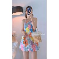 ราคา ชุดเซ็ท 2ชิ้น เสื้อสายเดี่ยวอัดพลีท กางเกงขาสั้นอัดพลีท (21690697180)