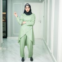 ราคา ชุดเซ็ตกางเกงมุสลิมผู้หญิง ทรงแฟชั่นอิสลาม ดีเทลหน้าไขว้ ทรงสวย สไตล์ตุรกีทรงสวยหรู IL98 รุสมีนี (19720187962)