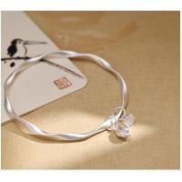 ราคา กำไลเงินแท้พร้อมจี้ดอกบัว Lotus Pendant Bracelet กำไลนำโชค สร้อยข้อมือเงินแท้ กำไลของขวัญ กำไลจีน (21615097818)