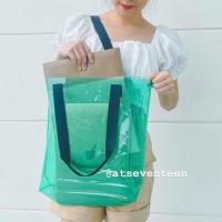ราคา 10 สี PVC Tote Bag กระเป๋าใสสะพายข้าง (18841691185)