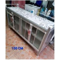 ราคา ตู้ครัวอลูมิเนียม ทรงเตี้ย 80 100 120 150 CM TOP ชั้น กระเบื้อง (21404947161)