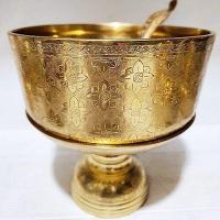 ราคา ขันพาน 6 นิ้ว ทองเหลืองตอกลายดอกมะลิล้วน ทัพพีตอกลาย (15918487821)