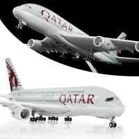 ราคา Qatar Airlines Airbus A380 Super Jumbo Airplane Model with LED Light Touch or Sound Control Plane for Decoration (18957543345)