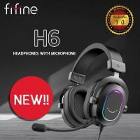 ราคา หูฟัง FIFINE H6 GAMING HEADSET FOR PC WIRED HEADPHONES WITH MICROPHONE 7 1 SURROUND SOUND COMPUTER USB HEADSET WITH EQ MODE RGB SOFT EAR PADS หูฟังเกมมิ่ง (16969695937)