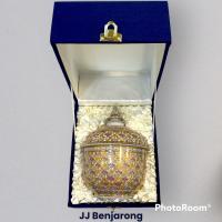 ราคา โถเบญจรงค์ 4 นิ้ว พร้อมกล่องผ้าไหม Traditional Benjarong Bowl 4 inches in diameter with silk box (18471156516)