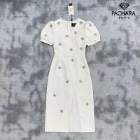 ราคา ป้าย Pachara เดรสยาวแต่งปักเพชร งานผ่าหน้าทรงสวยใส่เข้ารูป (21412896820)