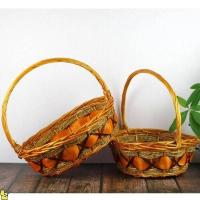 ราคา ตะกร้าหวาย ใส่ผักผลไม้ กระเช้าใส่ของขวัญ หูหิ้วเปีย แข็งแรง เหมาะสำหรับให้เป็นของขวัญ (21639983288)