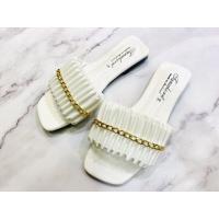 ราคา รองเท้าแตะ รองเท้าแฟชั่นจีบแต่งโซ่สวยเก๋ใหม่สุดๆ (17435898801)