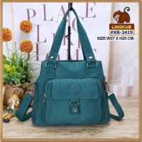 ราคา รุ่นใหม่ กระเป๋าทรงถือ พร้อมสายสะพายยาว ขนาด 10 5 นิ้ว ลิงค์คับ LINGKUB รุ่น KB 2419 มีหลายสี (21514945873)