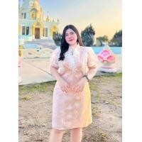 ราคา เดรสสาวอวบ อก38 46 ผ้ามุ้ง มีซับใน ลายสวย แต่งลูกไม้ D131 (21596129374)