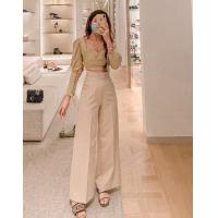 ราคา กางเกงขายาว กางเกงเอวสูง ขากระบอกผ้าzara (18474236602)