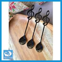 ราคา ส่งไวจากไทย ช้อนกาแฟ ช้อนขนม ช้อนทานเค้ก ช้อนชงกาแฟ รูปตัวโน๊ตดนตรีสีดำ 3ชิ้น ชุด สเตนเลส304 SS 12BK3 (1132318256)